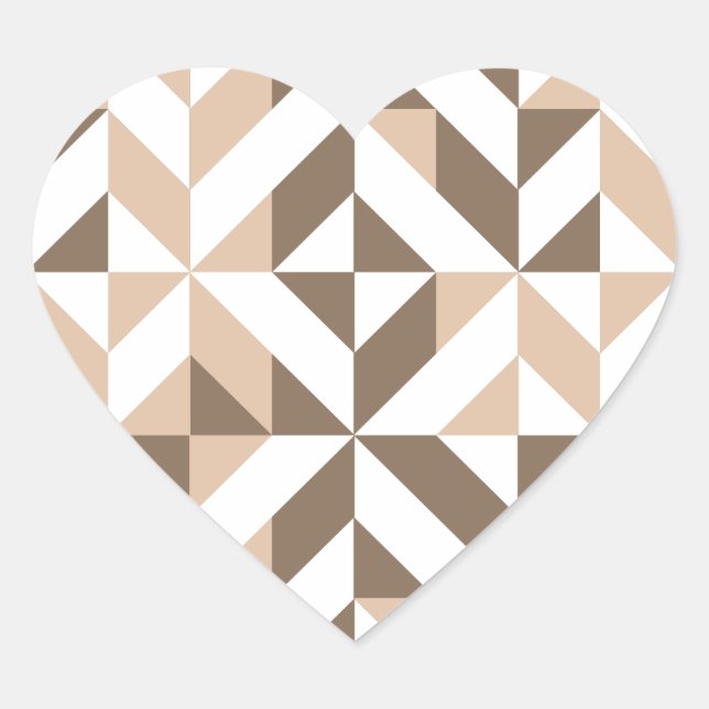 Sticker Cœur Brevet de Brown Beige (Devant)