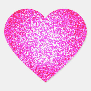 Sticker Cœur Bright pink glitter fashion