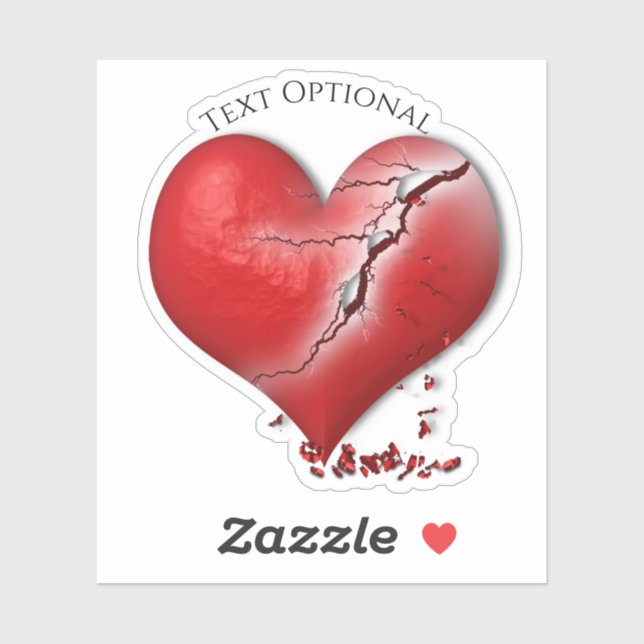 Sticker Coeur brisé anti Saint Valentin (Feuille)