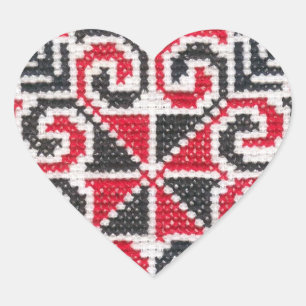 Sticker Cœur Broderie ukrainienne