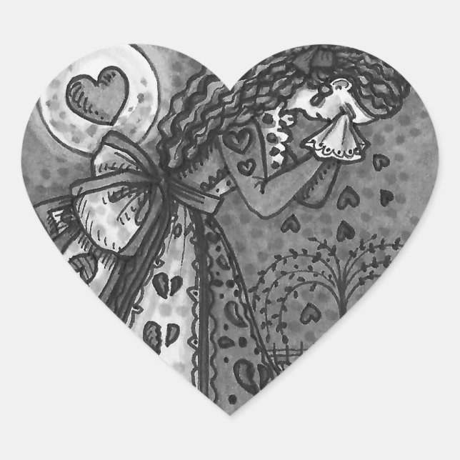 STICKER CŒUR BROKEN HEARDISE WEEPING VALENTINE, CEMETERY GOTH (Devant)