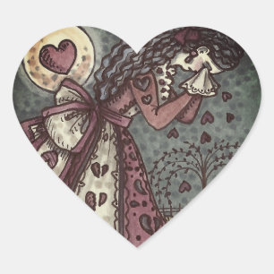 STICKER CŒUR BROKEN HEARDISE WEEPING VALENTINE, CEMETERY GOTH