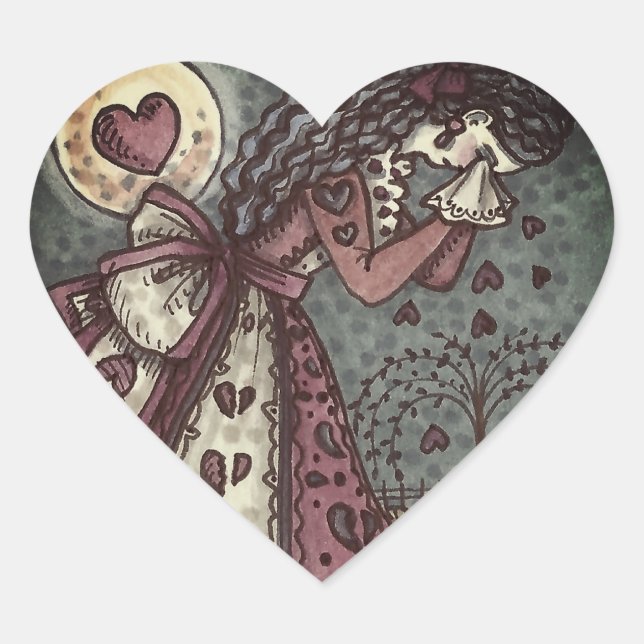 STICKER CŒUR BROKEN HEARDISE WEEPING VALENTINE, CEMETERY GOTH (Devant)