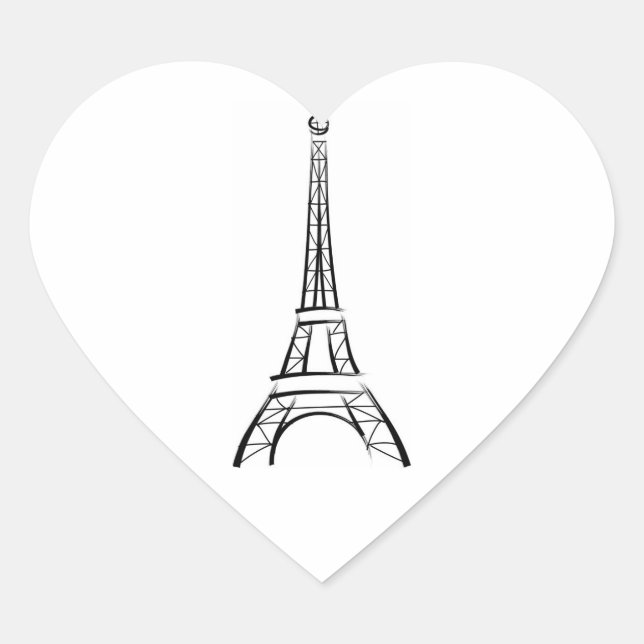 Sticker Cœur Bruxelles Tour Eiffel Coeurs Mariages (Devant)