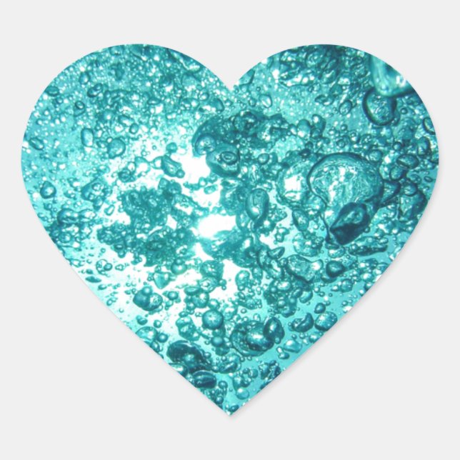 Sticker Cœur Bulles d'eau (Devant)