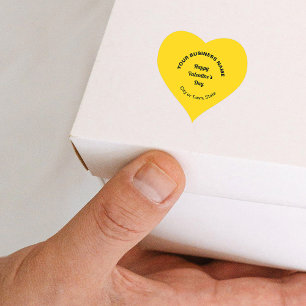 Sticker Cœur Business Valentine Salutation sur Jaune