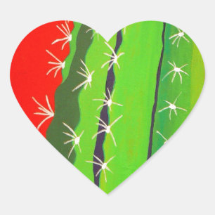 Sticker Cœur Cactus de désert