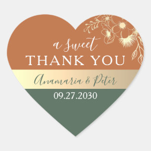 Sticker Cœur Cadeau de remerciement de mariage Boho A Sweet