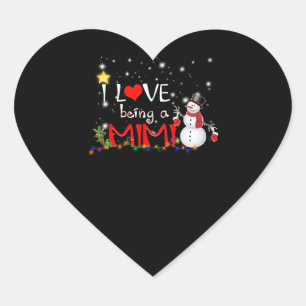 Sticker Cœur Cadeau Mimi J'Aime Être Un Mimi Snowman