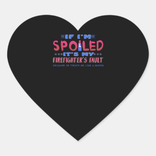 Sticker Cœur Cadeau pompier   C'est la faute de mon pompier