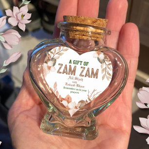 Sticker Cœur Cadeau Zam Zam floral or rose