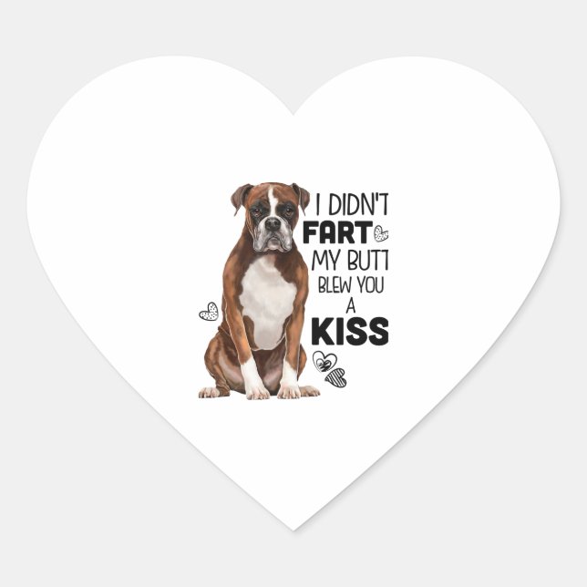 Sticker Cœur Cadeaux Boxer Dog (Devant)