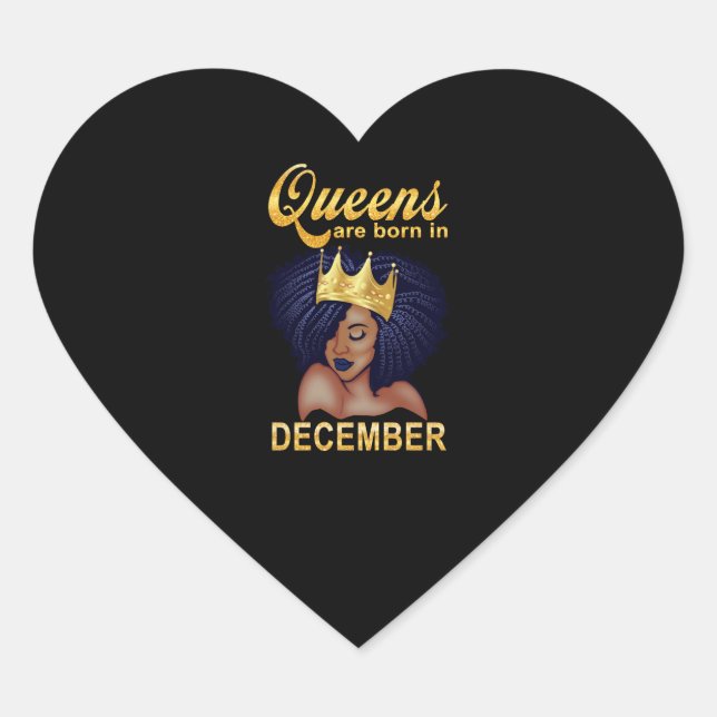 Sticker Cœur Cadeaux d'anniversaire | Les Reines Sont Nées En D (Devant)
