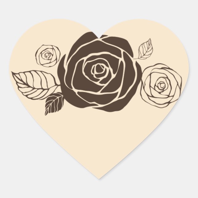 Sticker Cœur Cadeaux de coordination des Roses de crème et de c (Devant)