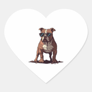 Sticker Cœur Cadeaux du propriétaire de Pitbull