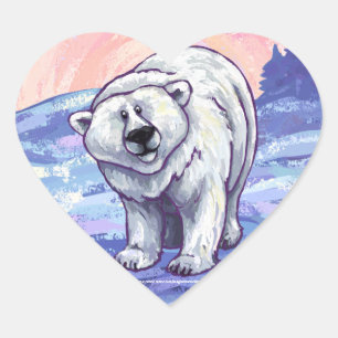 Sticker Cœur Cadeaux et accessoires d'ours polaire
