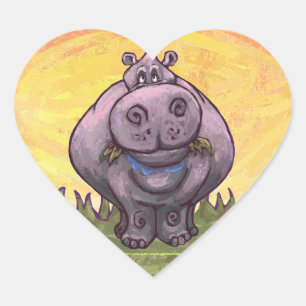 Sticker Cœur Cadeaux et accessoires Hippopotamus