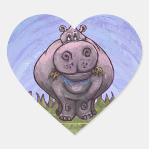 Sticker Cœur Cadeaux et accessoires Hippopotamus