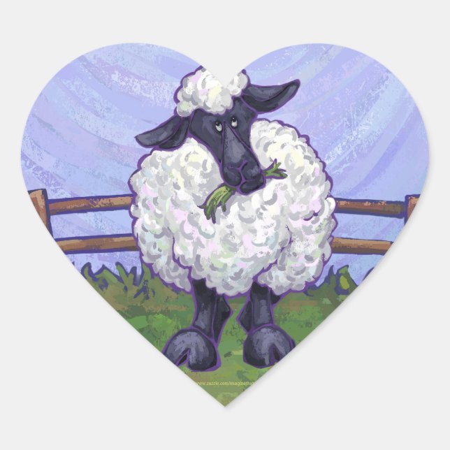 Sticker Cœur Cadeaux et accessoires pour moutons (Devant)