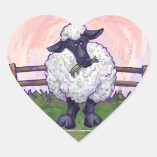 Sticker Cœur Cadeaux et accessoires pour moutons