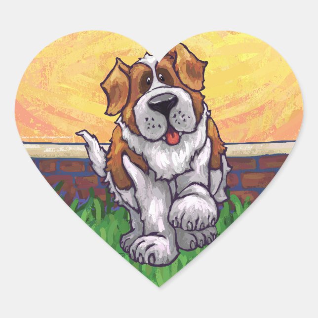 Sticker Cœur Cadeaux et accessoires St. Bernard (Devant)