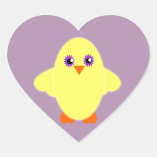 Sticker Cœur Cadeaux et habillement mignons de poussin du béb