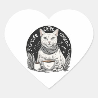 Sticker Cœur Café au chat 3