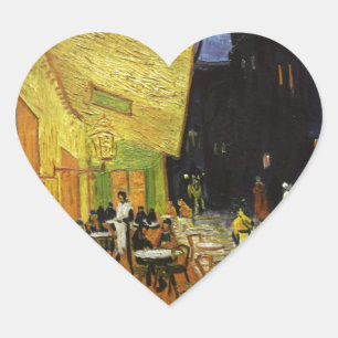 Sticker Cœur Café nocturne de Van Gogh