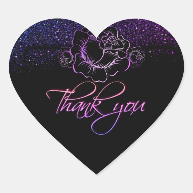 Sticker Cœur Calcomanía en forma de corazón con rosas (Devant)