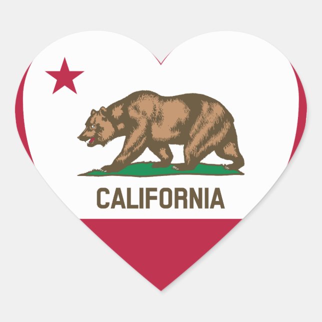 Sticker Cœur California Love - California Flag Heart (Devant)