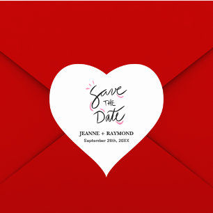 Sticker Cœur Calligraphie stylisée personnalisée Mariage Enregi