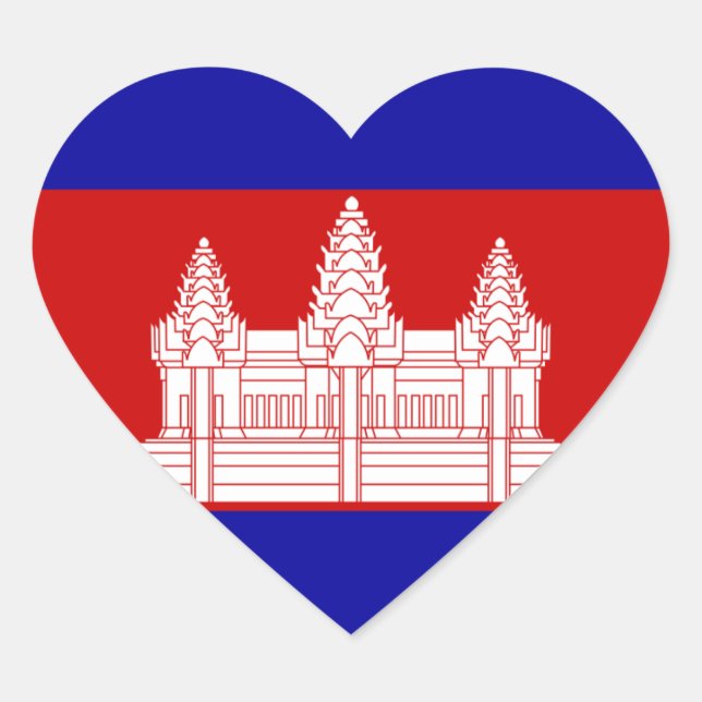 Sticker Cœur cambodge (Devant)