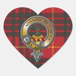 Sticker Cœur Cameron Tartan & Badge