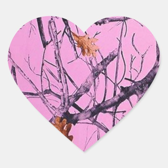 Sticker Cœur Camo rose (Devant)