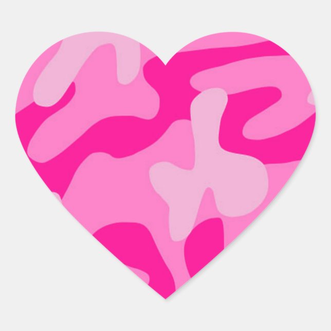 Sticker Cœur Camo rose Punk (Devant)