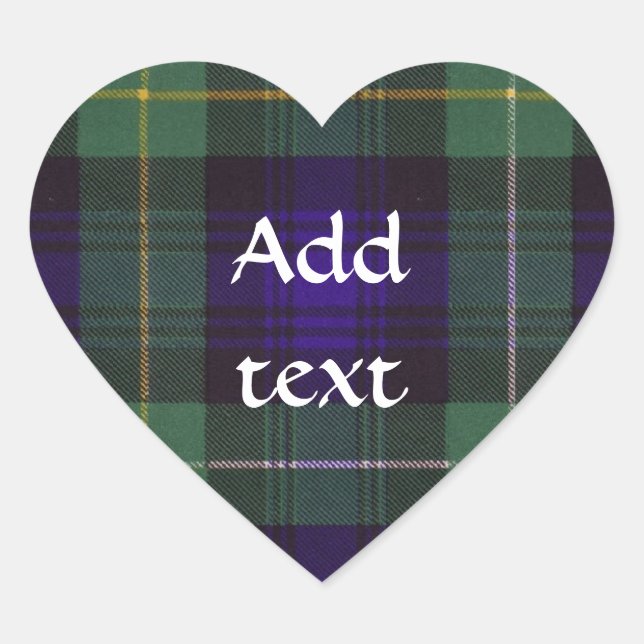Sticker Cœur Campbell de tartan d'écossais d'Argyll (Devant)