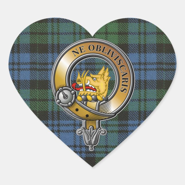 Sticker Cœur Campbell Tartan & Badge (Devant)