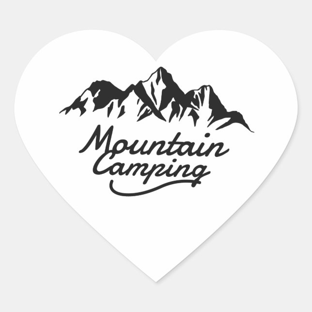 Sticker Cœur Camping de montagne (Devant)