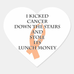 Sticker Cœur Cancer Bully (Peach Ribbon)