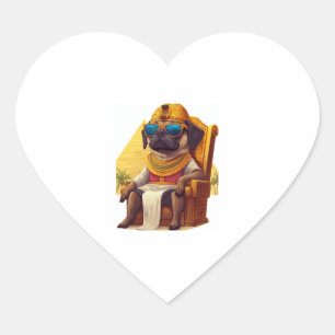 Sticker Cœur Carlin pharaon - Chien d'Egypte antique