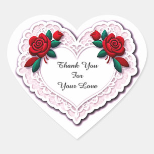 Sticker Cœur Carte à motif de cœur en dentelle délicate