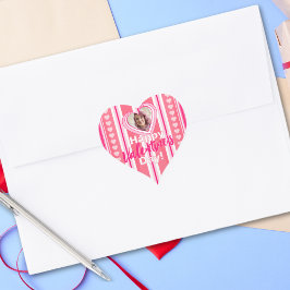 Sticker Cœur Carte de vacances personnalisée Valentine Day Stri