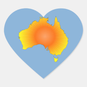 Sticker Cœur Carte Sunny Australie