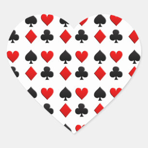 Sticker Cœur Cartes de jeu