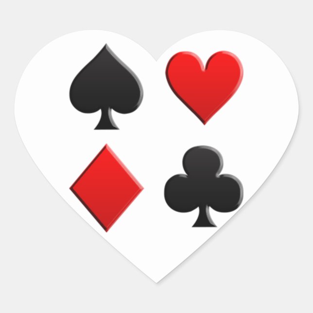 Sticker Cœur Cartes de jeu (Devant)