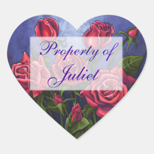 Sticker Cœur Cartes de Red Roses Heart Book
