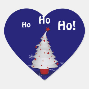 Sticker Cœur Cartographie blanc sapin de Noël