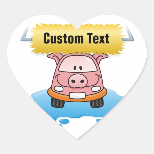 Sticker Cœur Carwash Pig (Devant)