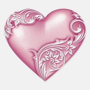 Sticker Cœur Cashmere Rose/Blanc