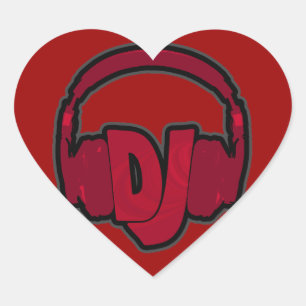 Sticker Cœur casque DJ musique